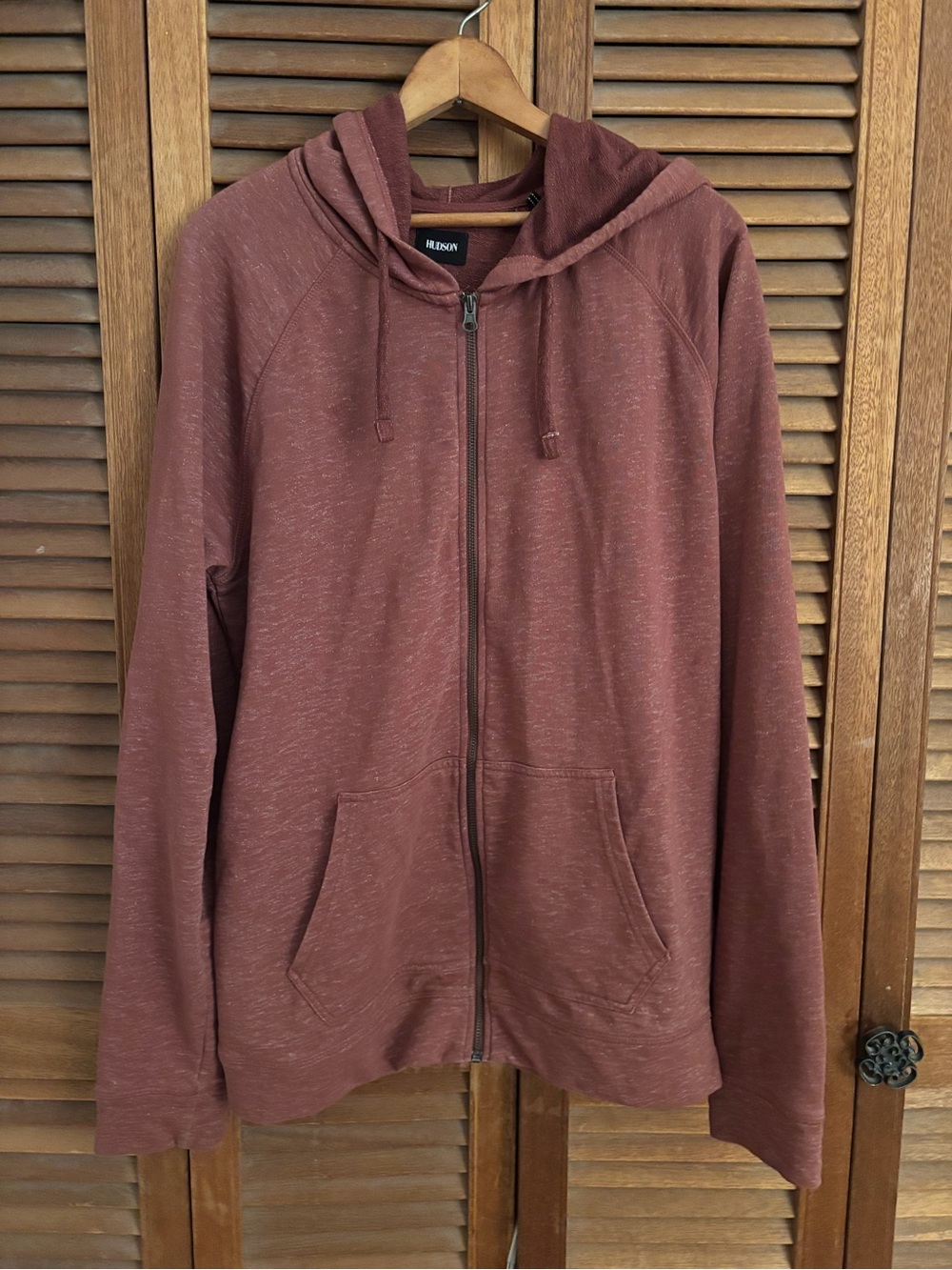Hudson Jeans Maroon Zip-Up Hoodie Sweater